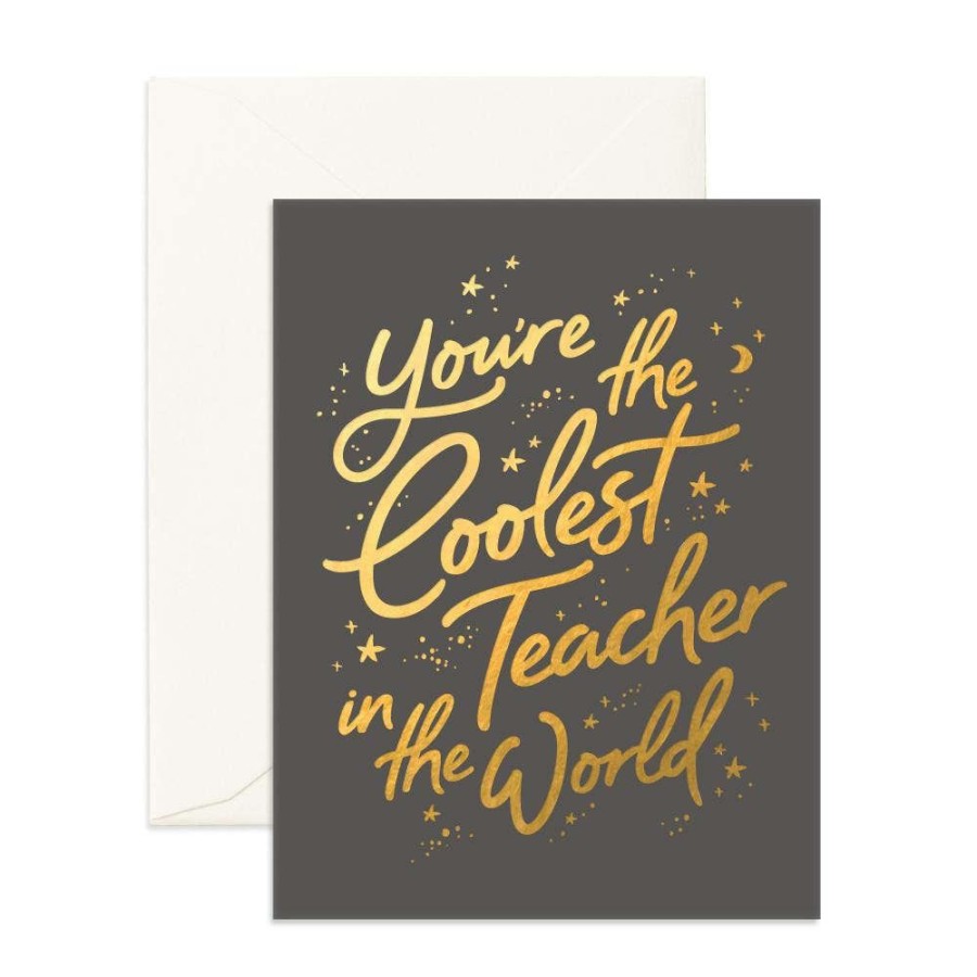 Party Time * | Fox + Fallow Coolest Teacher Bohemia Greeting Card