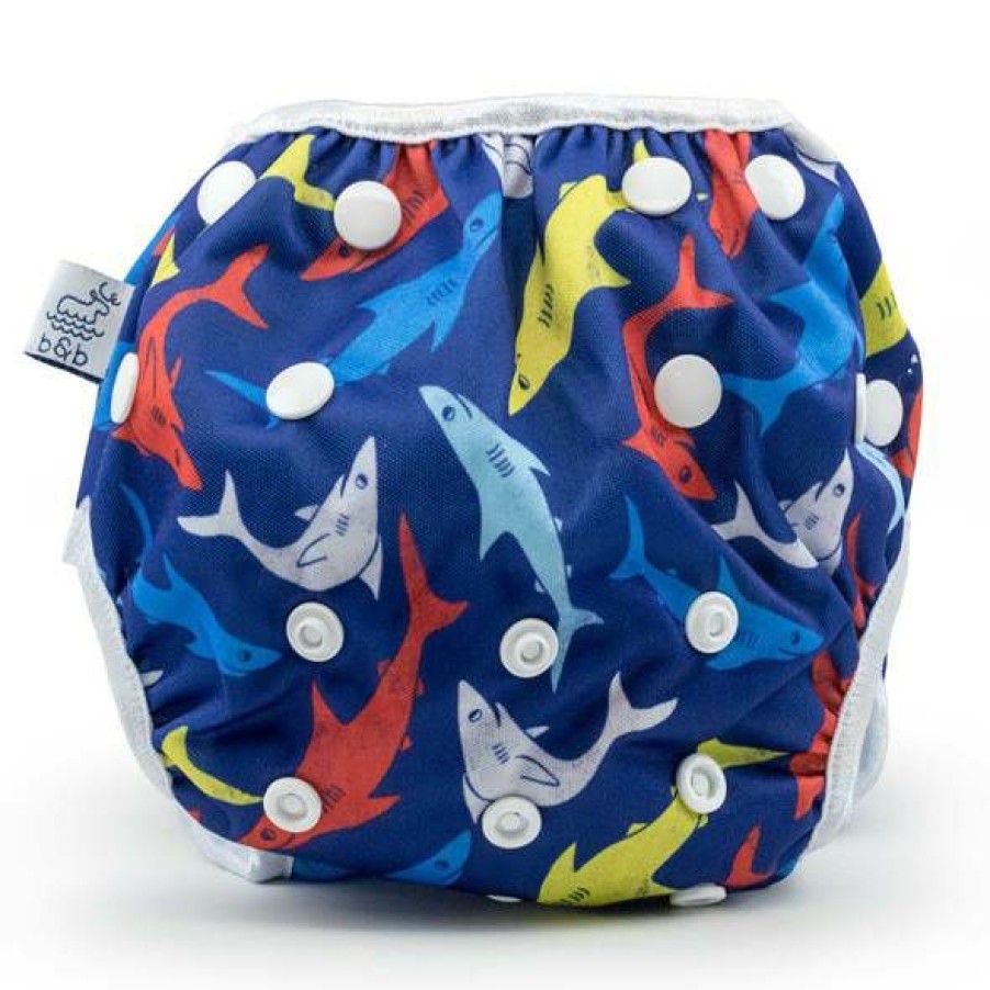 Clothing * | Beau + Belle Littles Sharks Reusable Swim Diaper