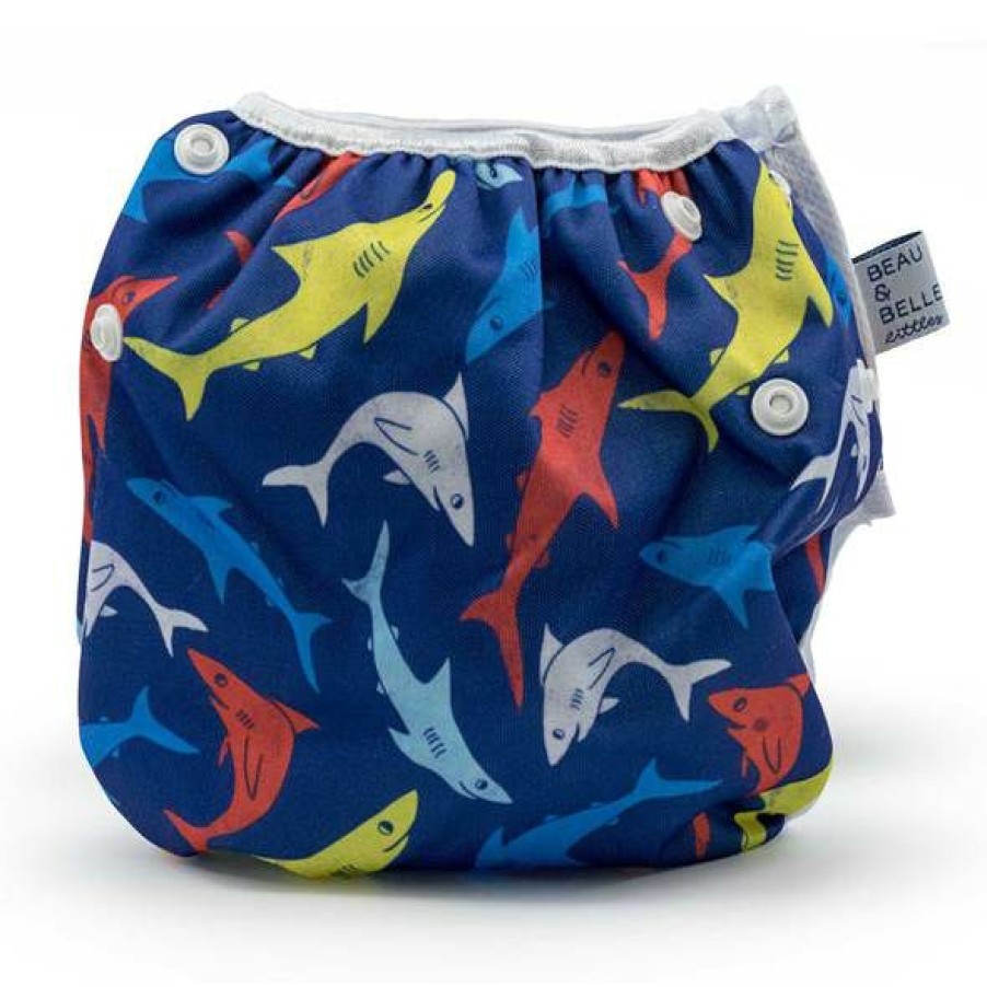 Clothing * | Beau + Belle Littles Sharks Reusable Swim Diaper