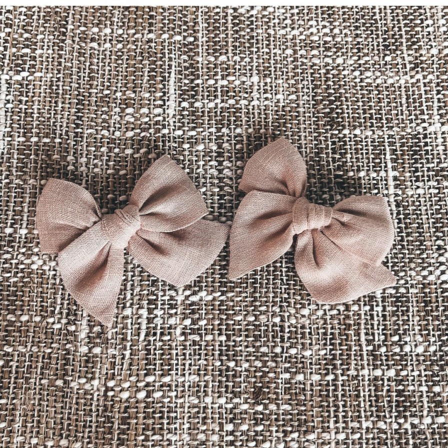 Headwear * | Mae + Skye Pink Crepe Mini Pinwheel Pigtail Hair Clips Headwear