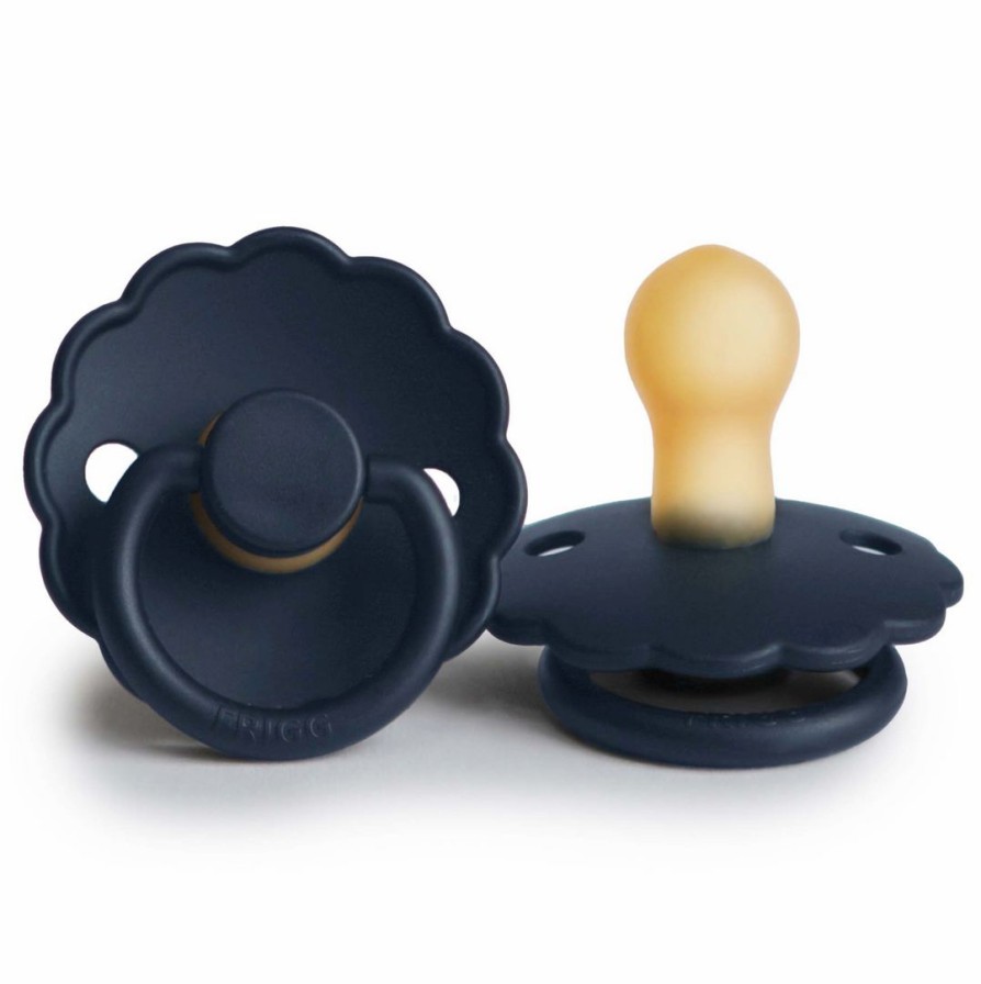 Pacifier Goods * | Frigg Dark Navy Daisy Natural Pacifier