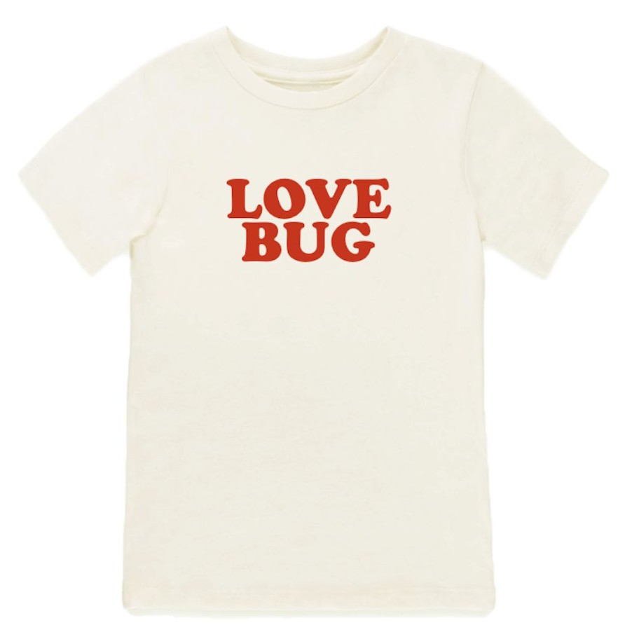 Clothing * | Tenth + Pine Love Bug Red + Natural Organic Tee