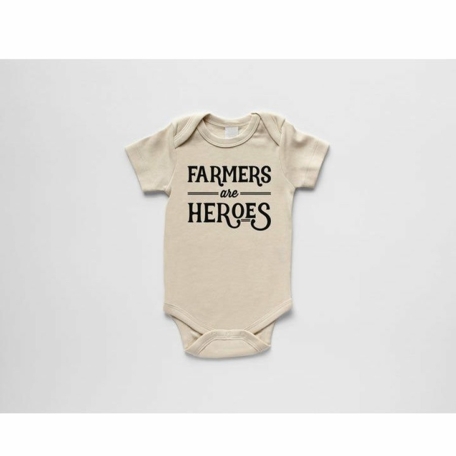 Clothing * | Gladfolk Farmers Are Heroes Organic Cream Onesie