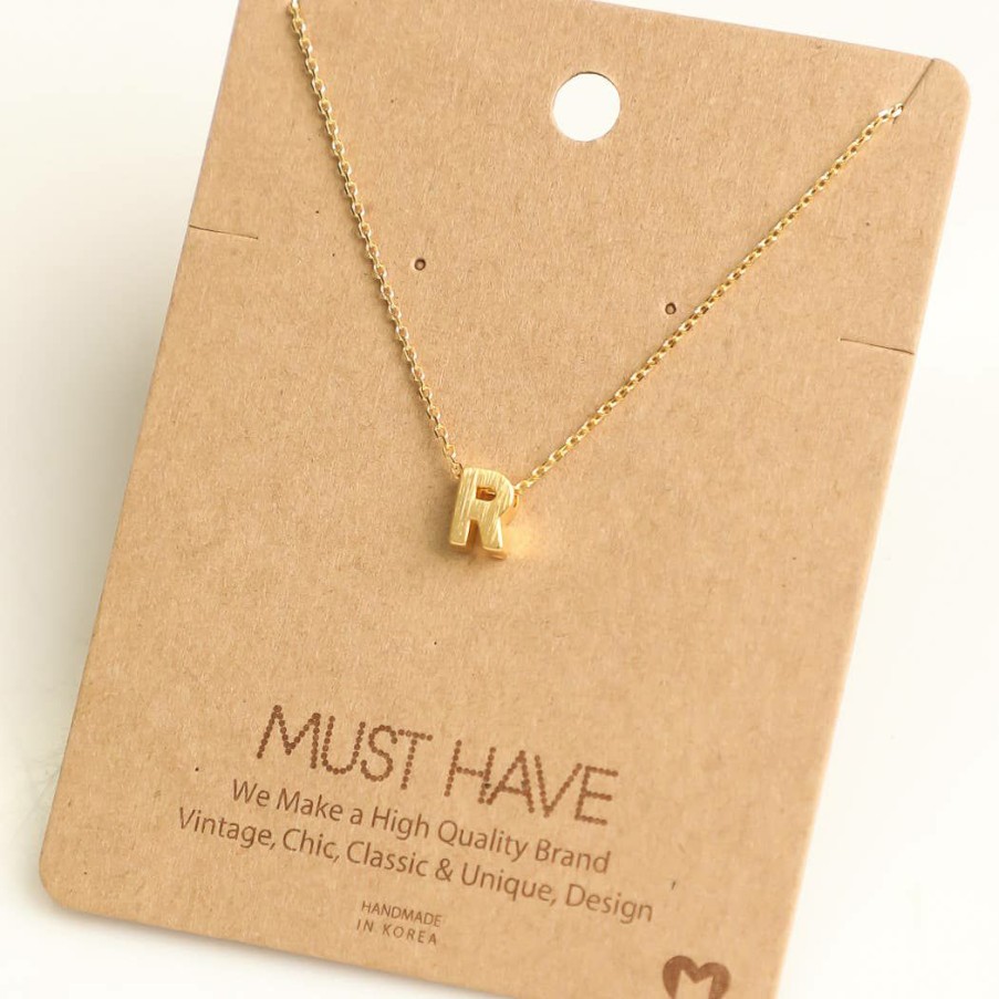 Women * | Fame Accessories Gold Initial R Necklace