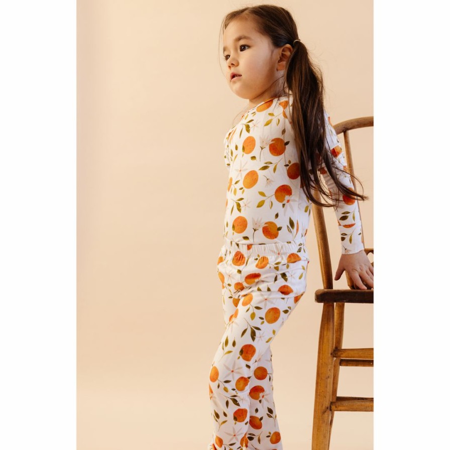 Clothing * | Two-Piece Sets Orange Blossom Bamboo Lounge Set Arrows & Bow X Joss + J