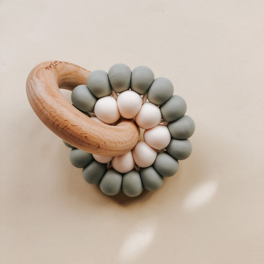 Toys * | Pretty Please Teethers Eucalyptus Reed Teething Ring Rattle Toy