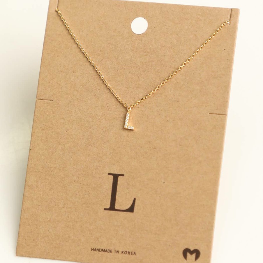 Women * | Fame Accessories Necklaces Mini Initial L Necklace