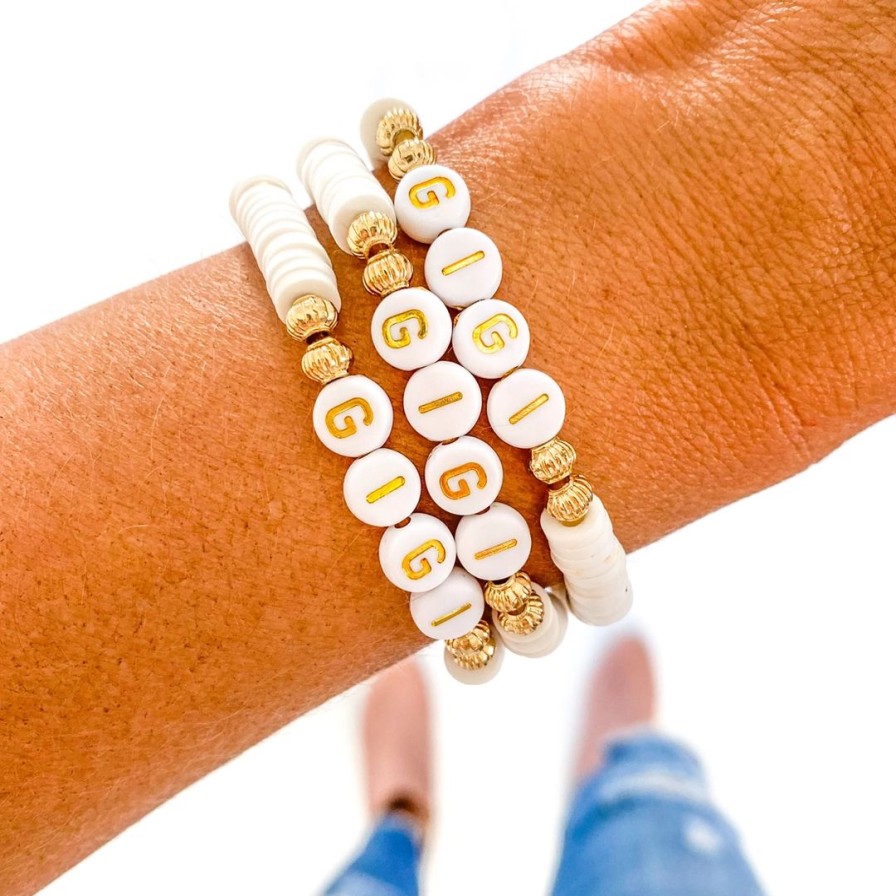 Women * | J+J Bracelets Gigi White Bracelet