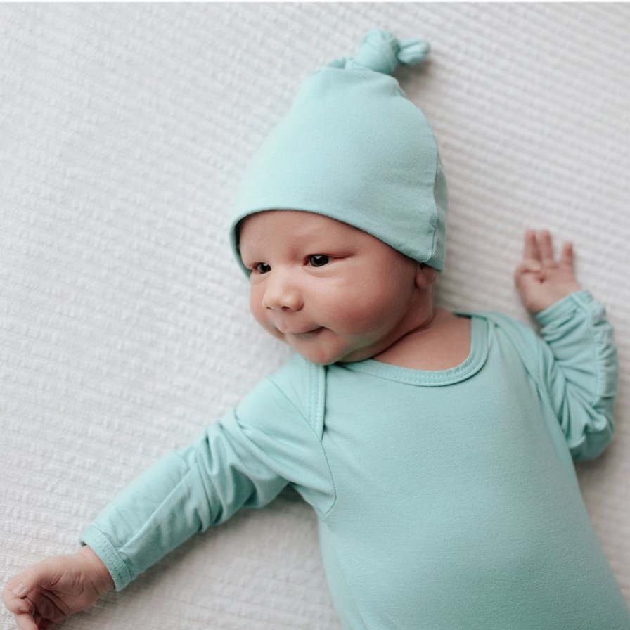 Clothing * | Three Little Tots Preemie + Newborn Mint Knotted Beanie