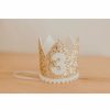 Party Time * | Cutest Little Party # 3 Gold Glitter + White Pom Trim + White Glitter Crown