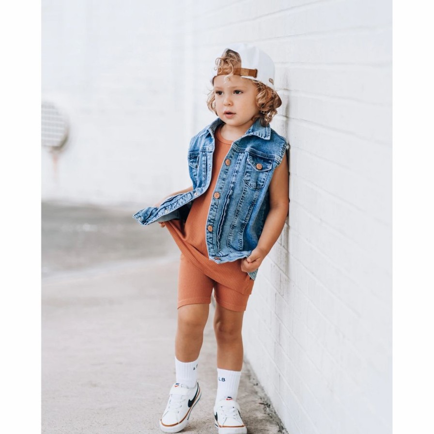 Clothing * | Little Bipsy Outerwear Light Wash Denim Vest