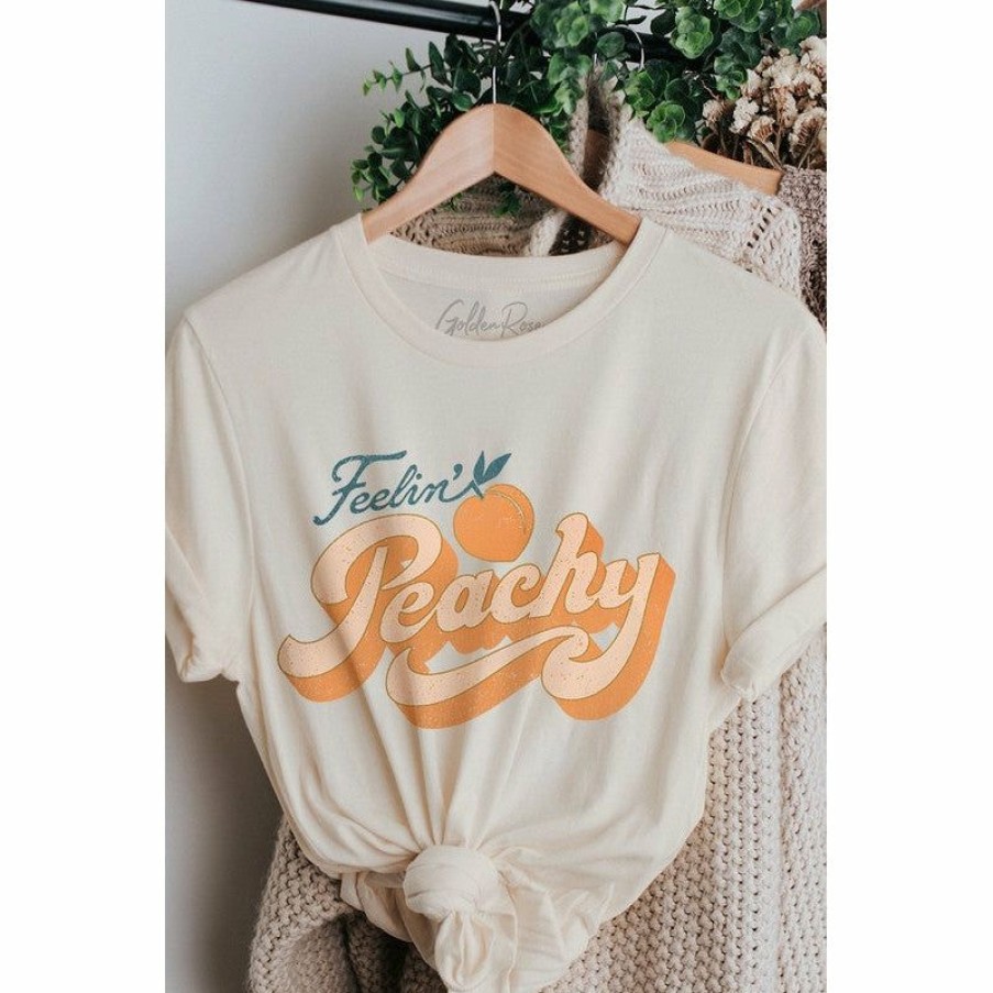 Women * | J+J Feelin' Peachy Cream Tee Graphic Tees