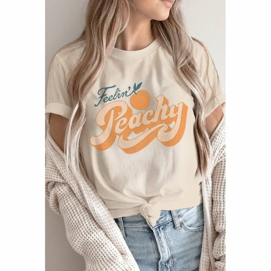 Women * | J+J Feelin' Peachy Cream Tee Graphic Tees