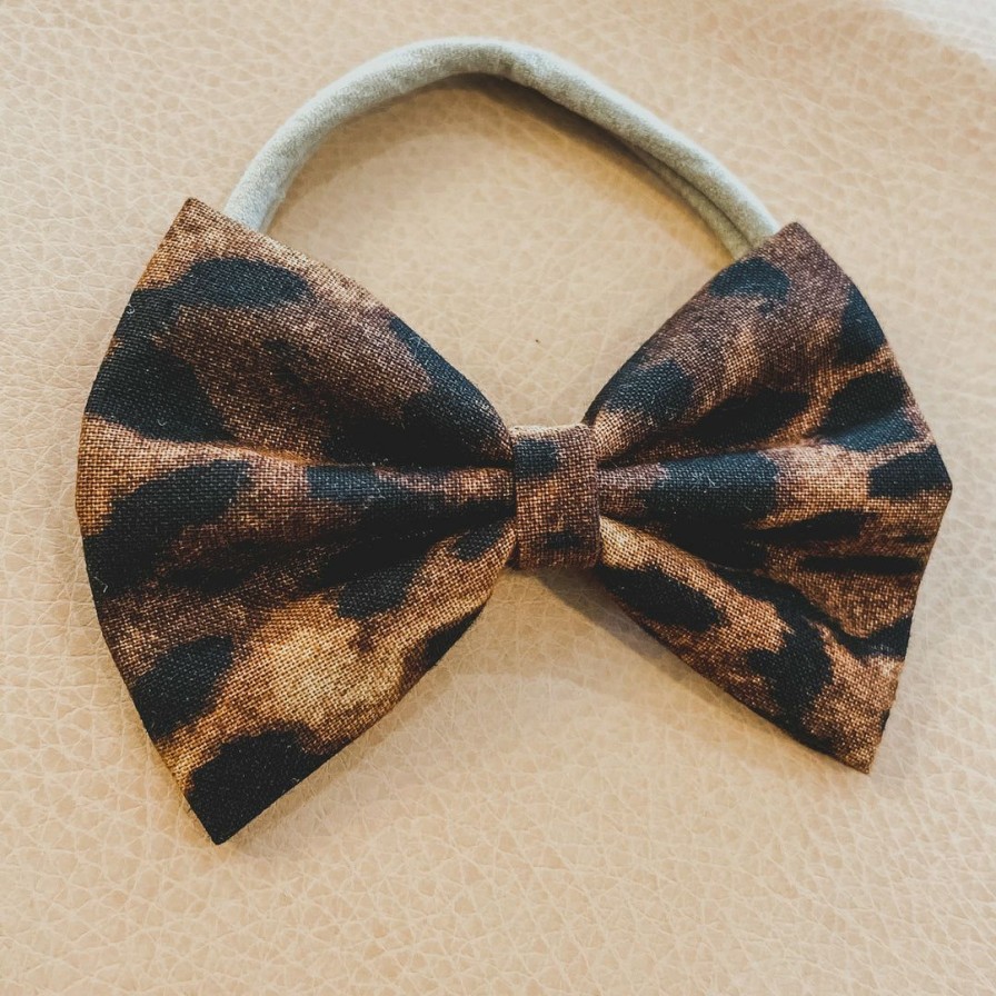 Headwear * | Bows For Show Leopard Print Hair Bow Headband Headwear