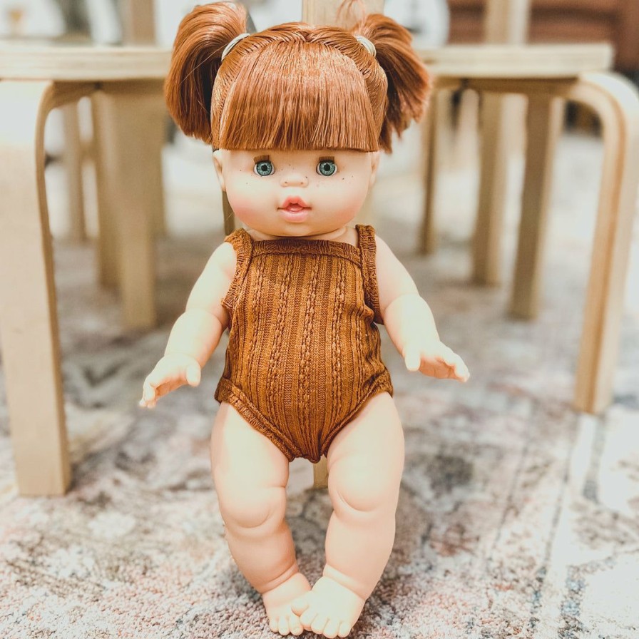 Dolls + Plushies * | Bronzed Ribbed Minikane Romper Dolls + Plushies