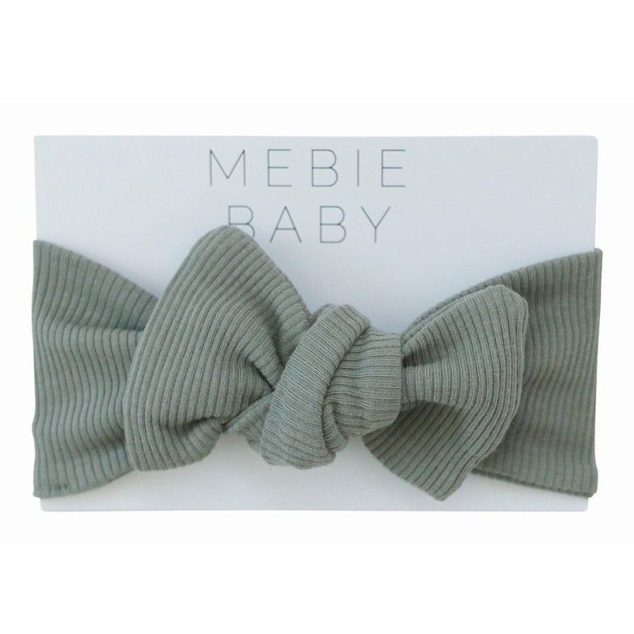 Headwear * | Mebie Baby Green Organic Cotton Ribbed Headband