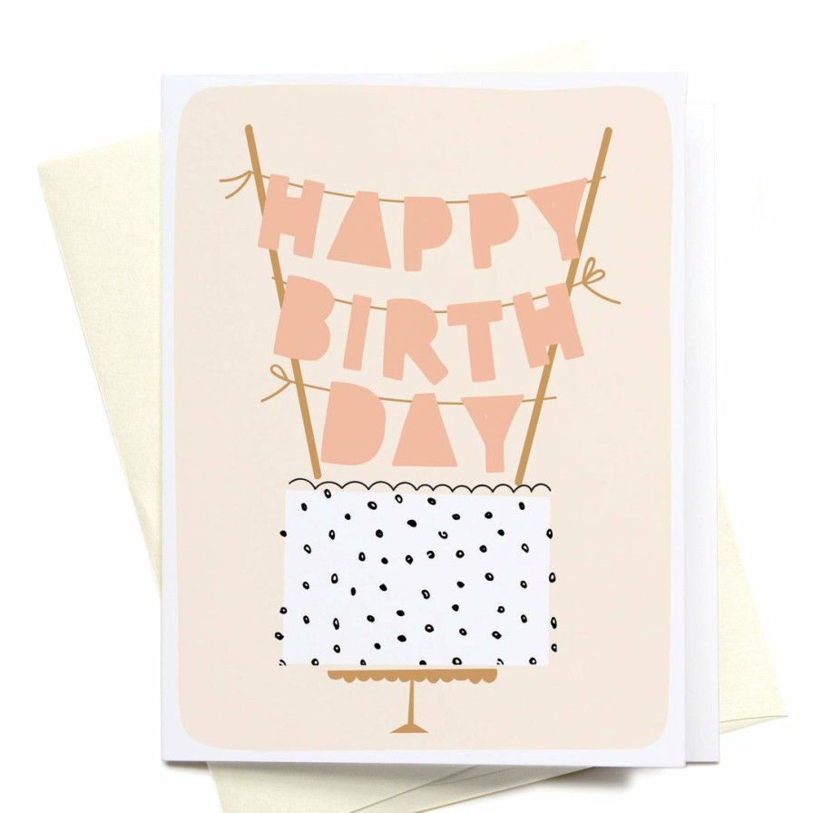 Party Time * | Onderkast Party Time Happy Birthday Cake Topper Greeting Card