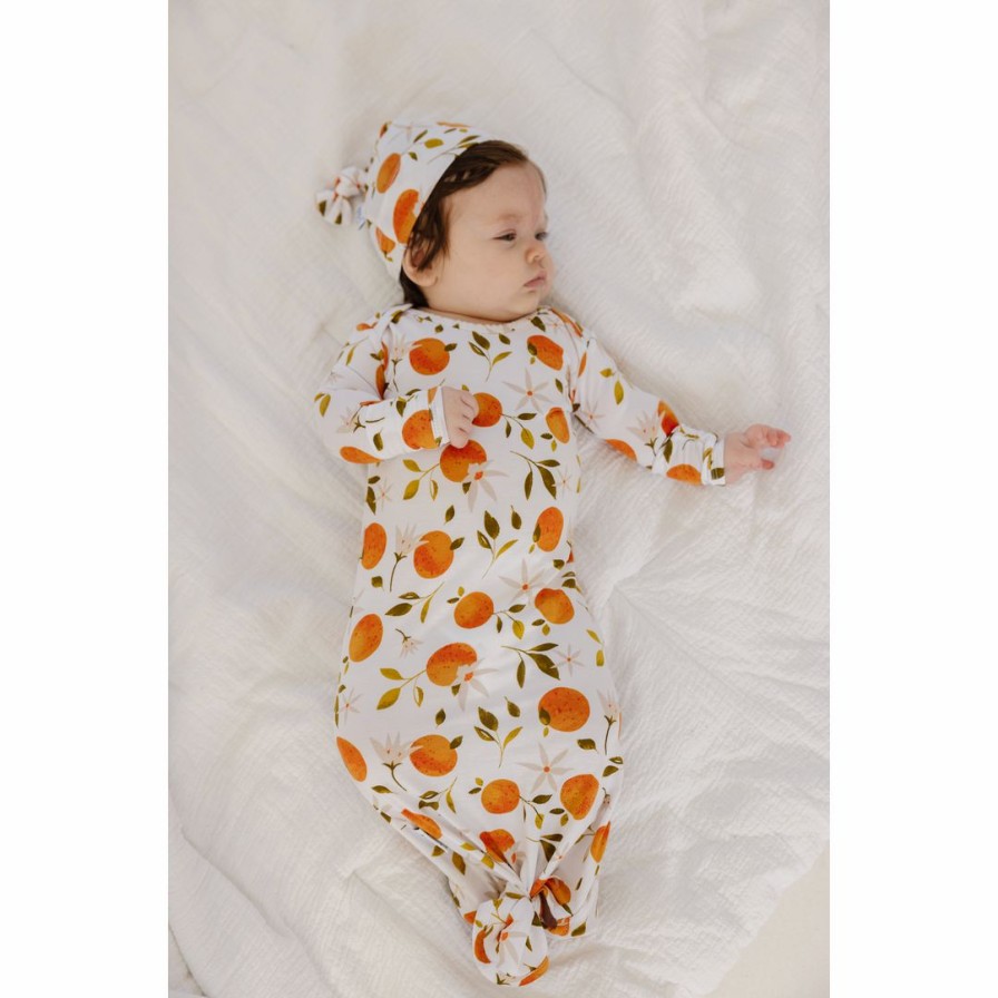 Clothing * | Orange Blossom Bamboo Knotted Gown Arrows & Bow X Joss + J Preemie + Newborn