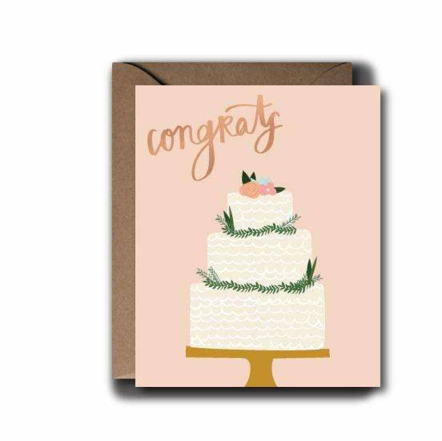 Party Time * | Black Lab Studio Congrats Floral Wedding Greeting Card Party Time