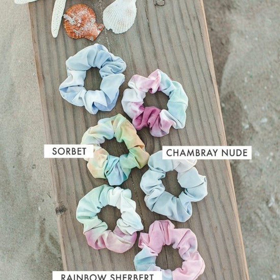 Headwear * | J+J Scrunchies Chambray Nude Tie Dye Scrunchie