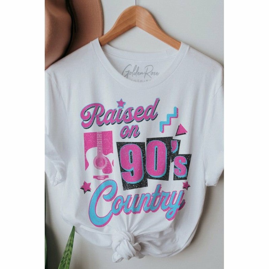 Women * | J+J Raised On 90'S Country White Tee Graphic Tees