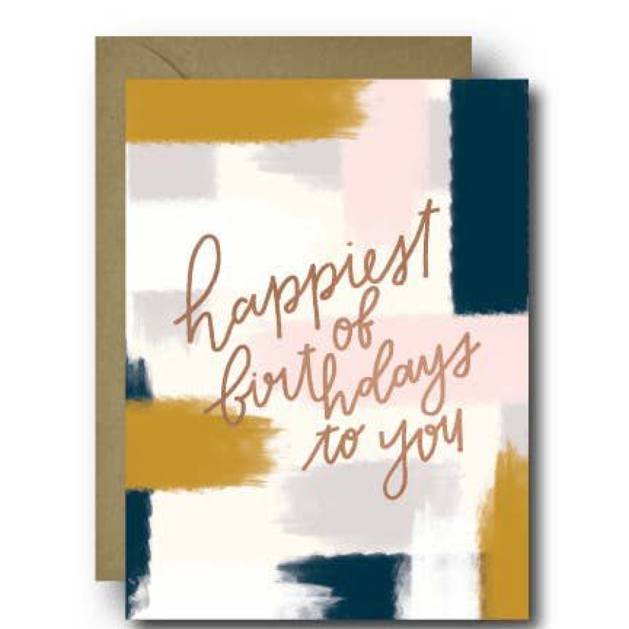 Party Time * | Black Lab Studio Happiest Birthday Greeting Card Party Time