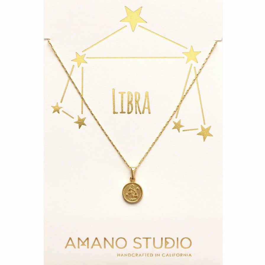 Women * | Amano Studio Tiny Zodiac Libra Gold Necklace