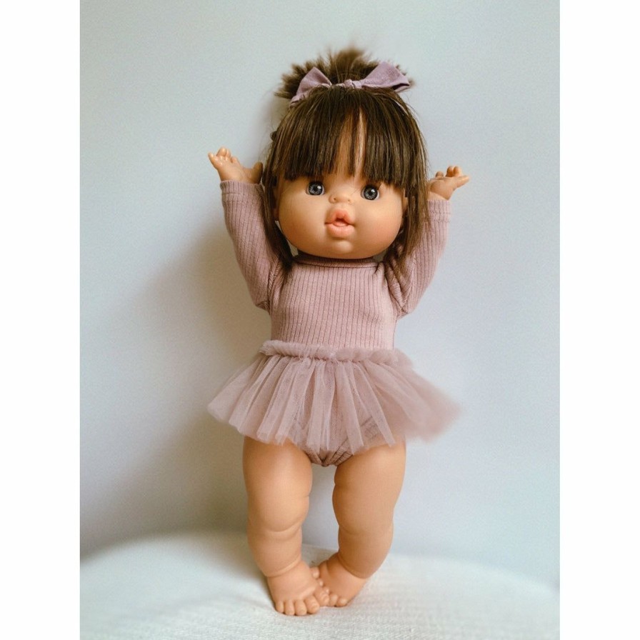 Dolls + Plushies * | Dusty Mauve Romper + Tutu Set Minikane Clothing