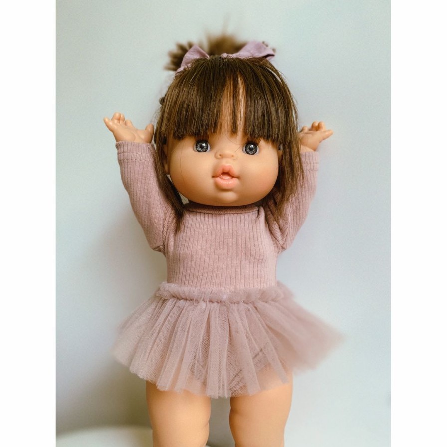 Dolls + Plushies * | Dusty Mauve Romper + Tutu Set Minikane Clothing