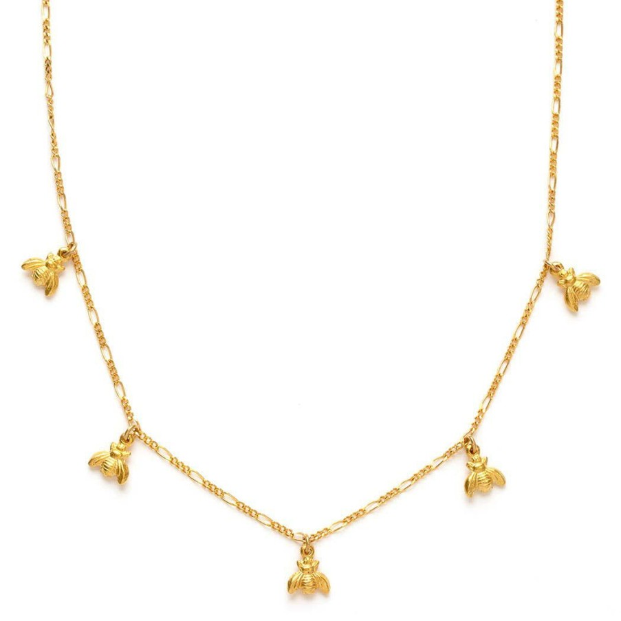 Women * | Amano Studio Necklaces Tiny Bees Charm Necklace