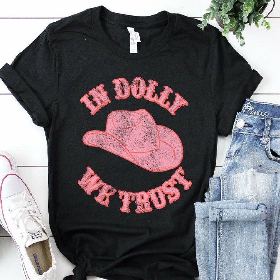 Women * | J+J Retro Dolly Pink Hat Black Tee