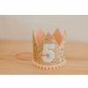 Party Time * | Cutest Little Party # 5 Gold Glitter + Blush Pom Trim + White Glitter Crown Party Time