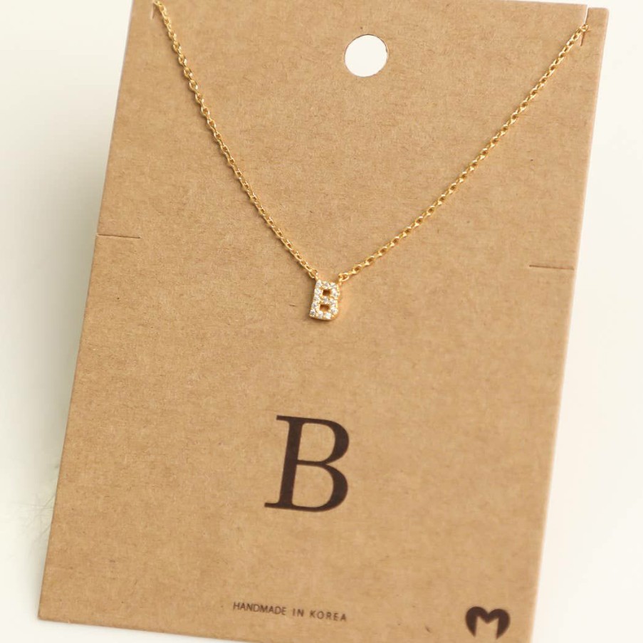 Women * | Fame Accessories Mini Initial B Necklace Necklaces