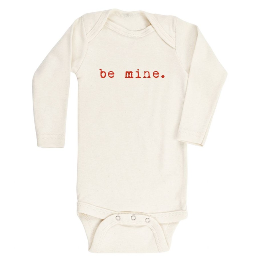 Clothing * | Tenth + Pine Be Mine Red + Natural Organic Long Sleeve Onesie