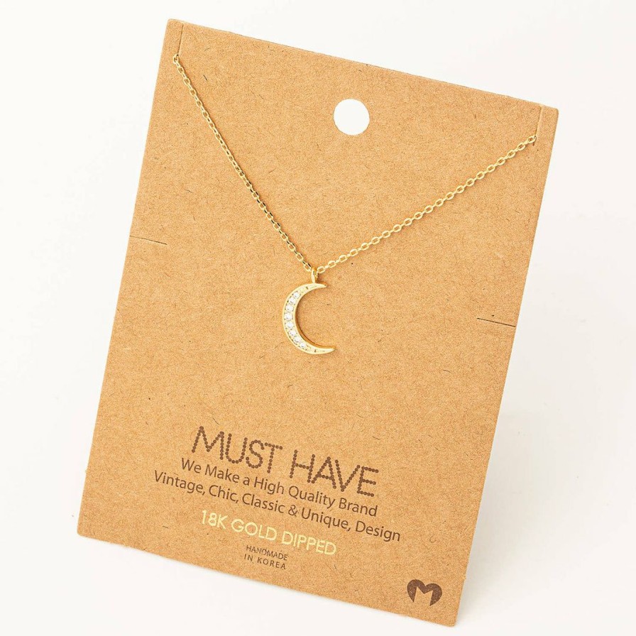 Women * | Fame Accessories Necklaces Crescent Moon Necklace