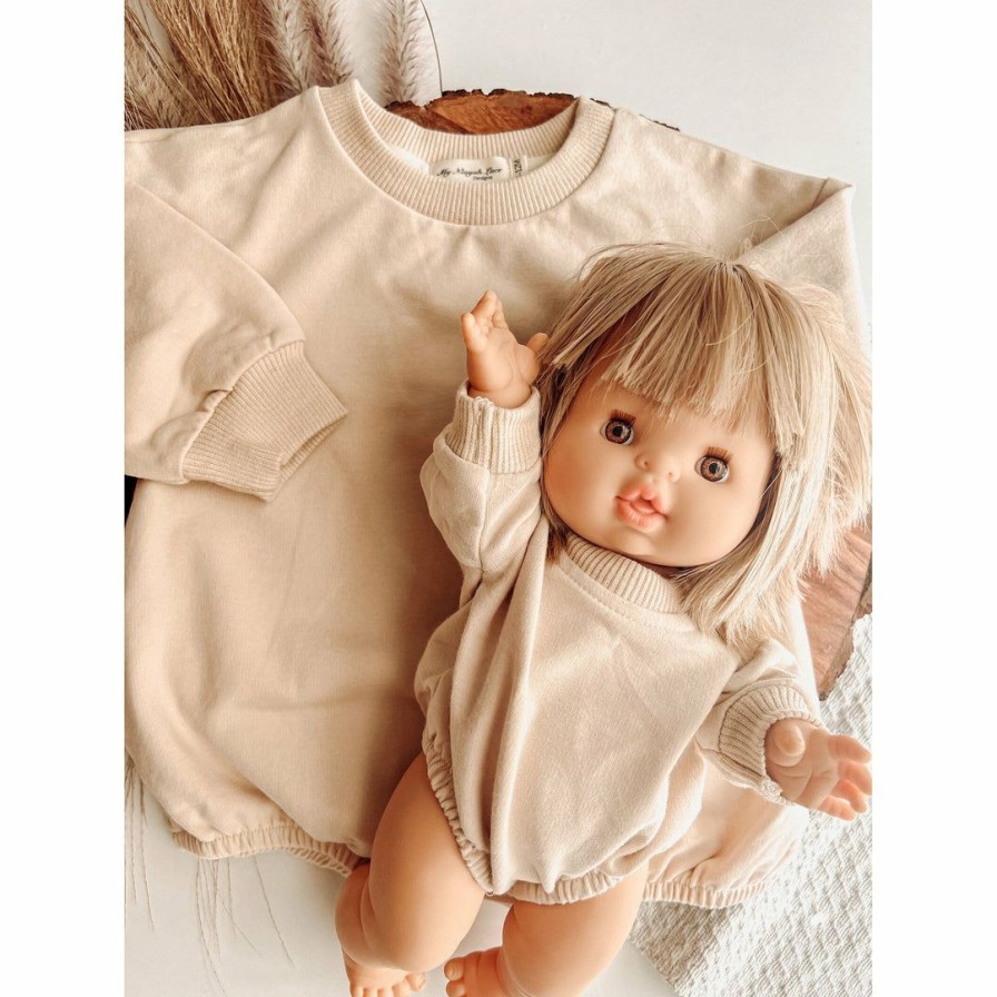 Clothing * | Minikane Cream Oversized Romper Sweater