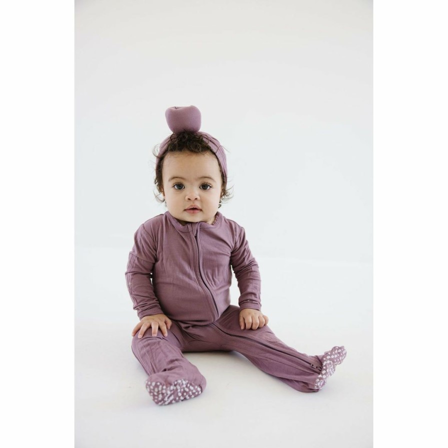 Clothing * | Joss + J Lilac Bamboo Zip Sleeper Sleepers