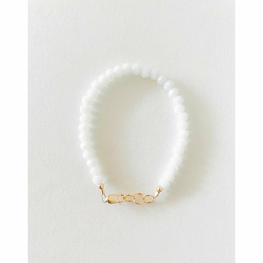 Women * | Little Lunds Co White Shimmer Bracelet