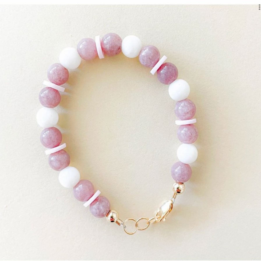 Women * | Little Lunds Co Purple Stone Bracelet