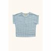 Clothing * | Eli + Nev Blue Cotton Striped Pocket Tee Tops