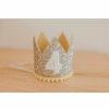 Party Time * | Cutest Little Party # 4 Silver Glitter + Mustard Pom Trim + White Glitter Crown