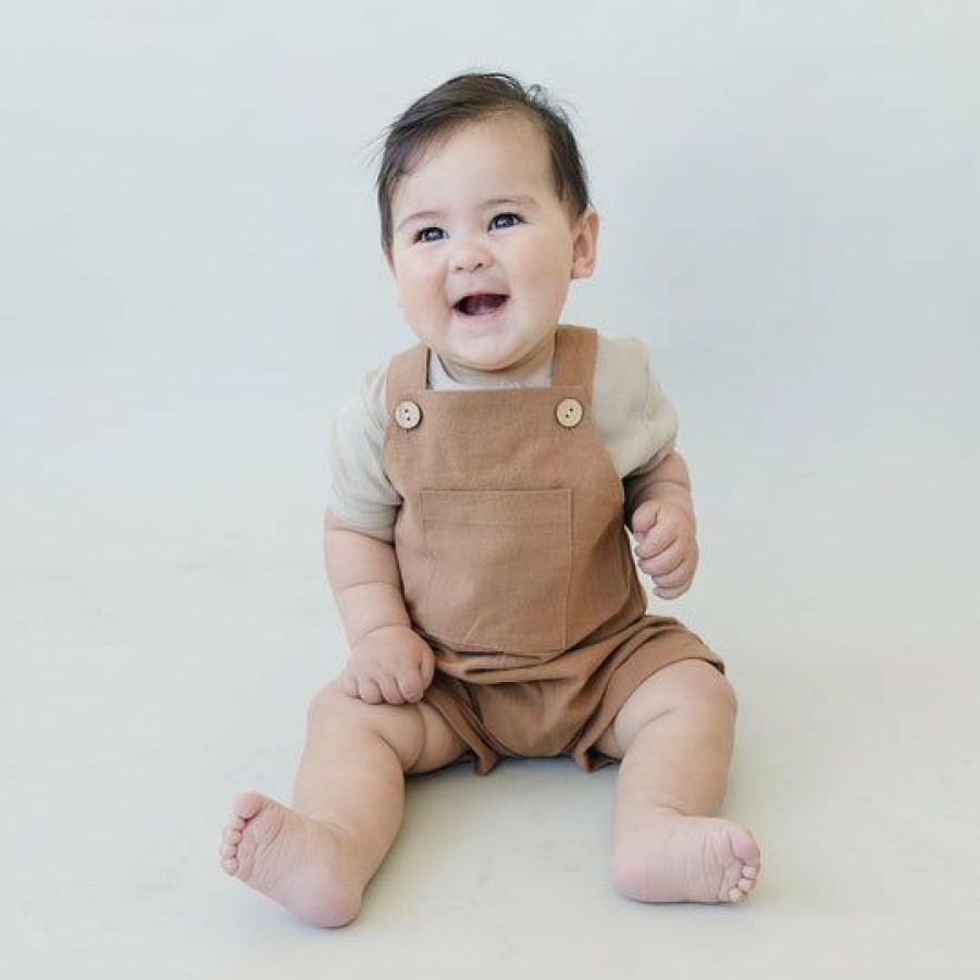 Clothing * | Mebie Baby Honey Linen Short Overalls