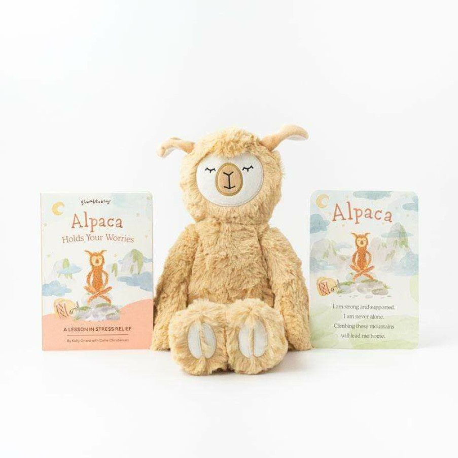 Dolls + Plushies * | Slumberkins Honey Alpaca Kin Stress Relief Collection Books + Puzzles