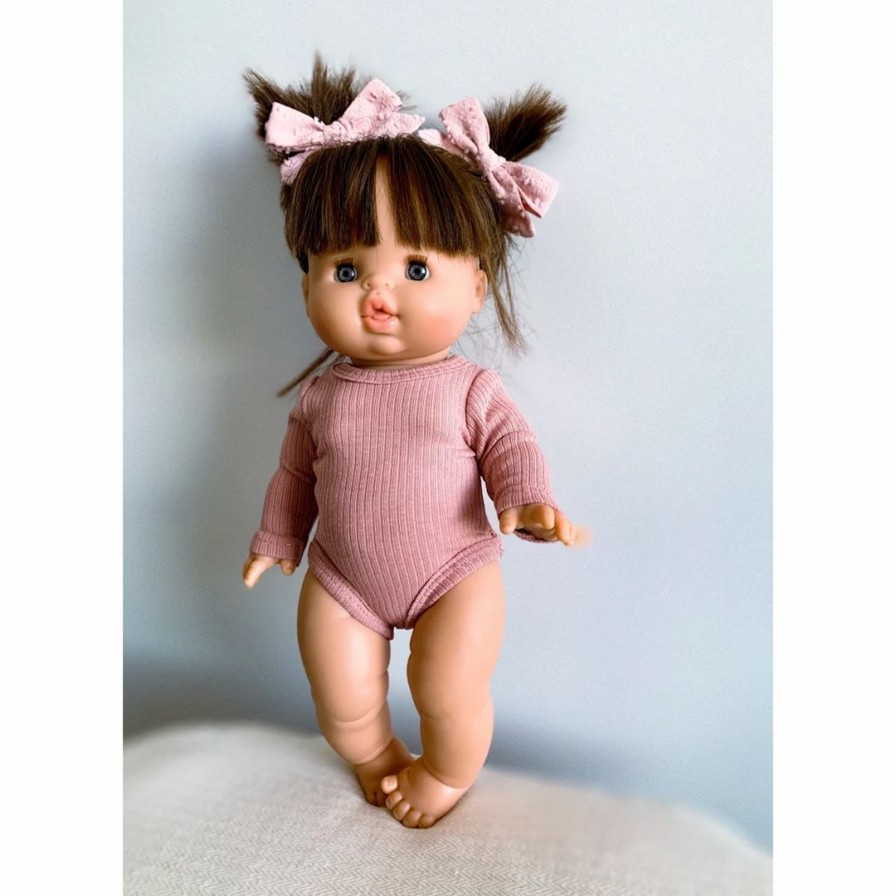 Dolls + Plushies * | Dolls + Plushies Dusty Pink Minikane Long Sleeve Romper