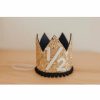 Party Time * | Cutest Little Party # 1/2 Gold Glitter + Navy Pom Trim + White Glitter Crown