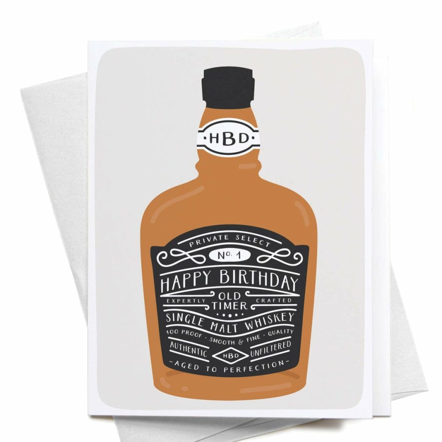 Party Time * | Onderkast Party Time Happy Birthday Whiskey Bottle Greeting Card