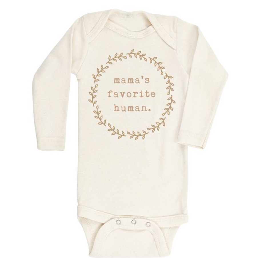 Clothing * | Tenth + Pine Mama'S Favorite Human Clay + Natural Organic Long Sleeve Onesie