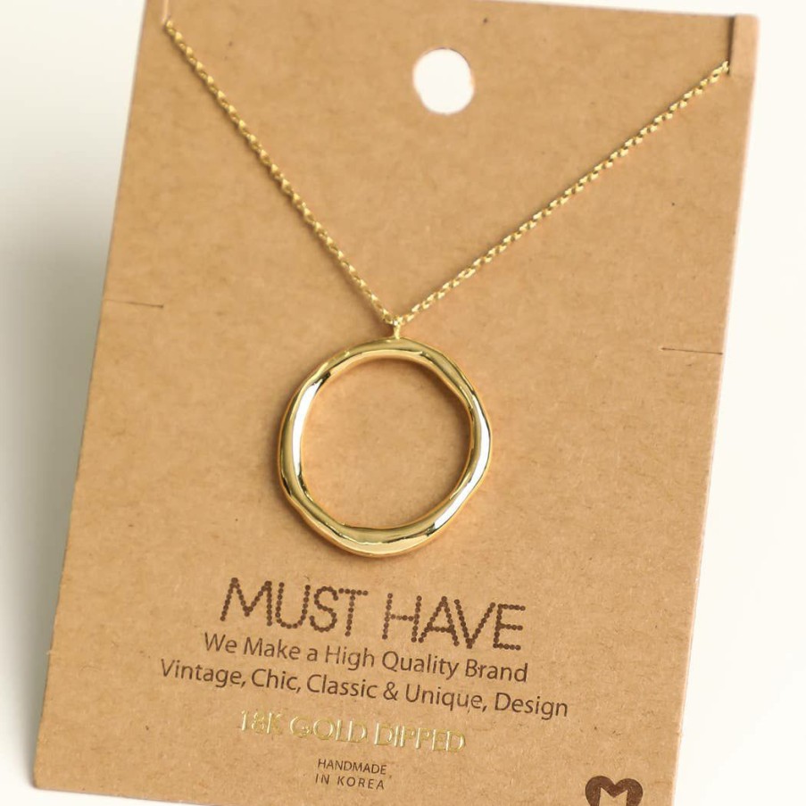 Women * | Fame Accessories Circle Hoop Necklace