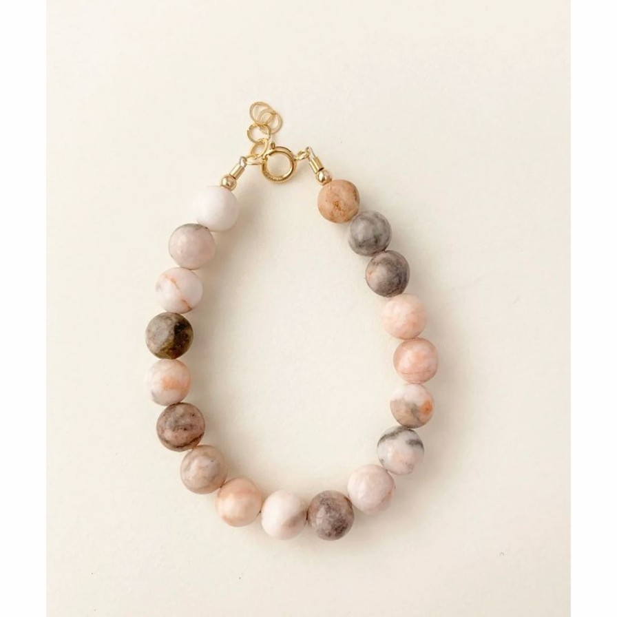 Women * | Little Lunds Co Jasper Stone Bracelet