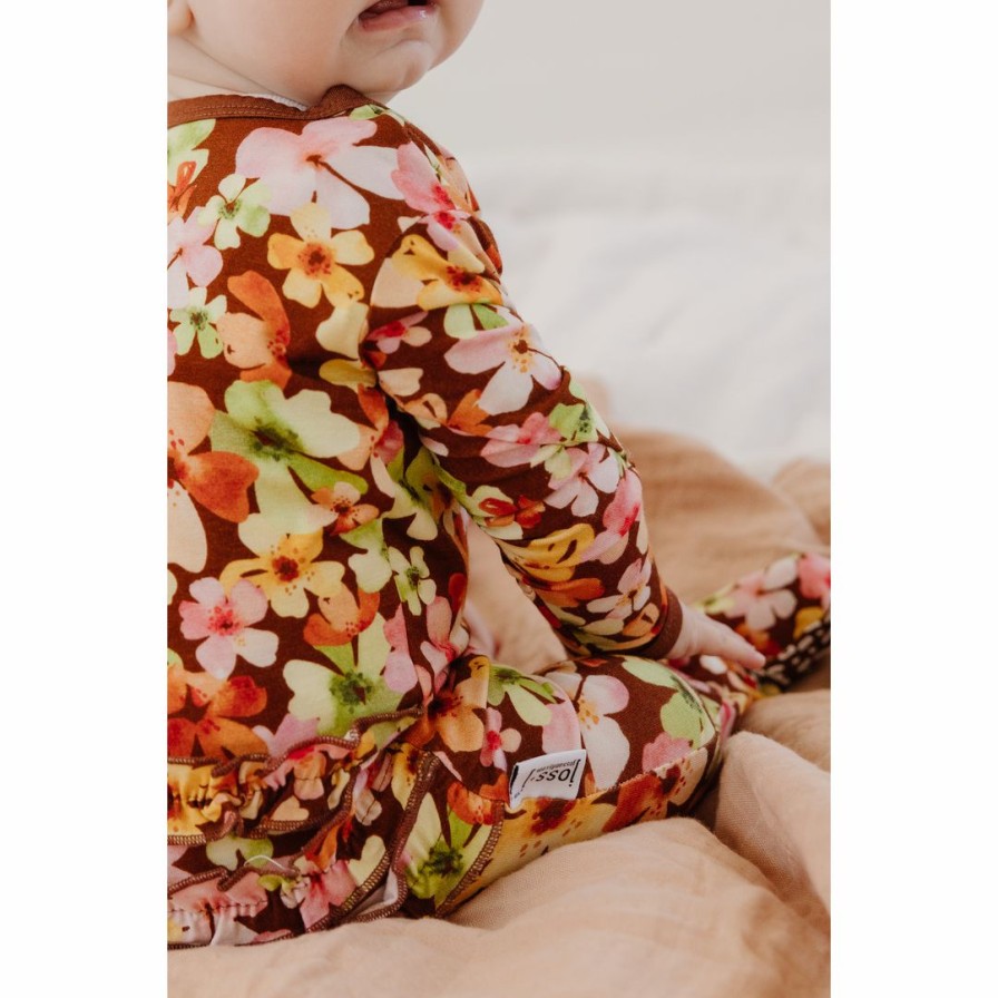 Clothing * | Sleepers Liberty Floral Bamboo Zip Sleeper + Ruffles Arrows & Bow X Joss + J